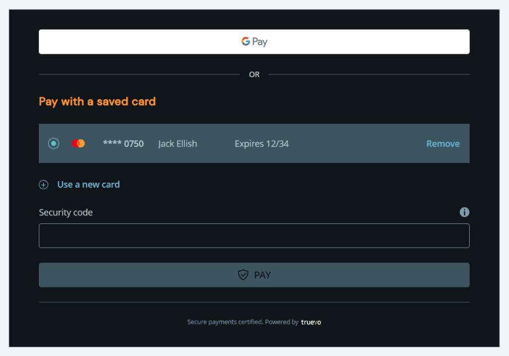 Dark Expanded Theme Styling Capabilities | Truevo Developer Documentation